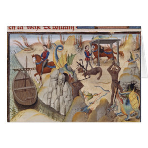 Cartão Maugis que luta a serpente