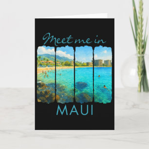 Cartão Maui Havaí Viagem Viagem Pincelada Encontre-me Em