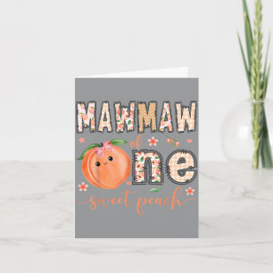 Cartão Mawmaw Da Menina De Um Doce Pêssego No Primeiro An