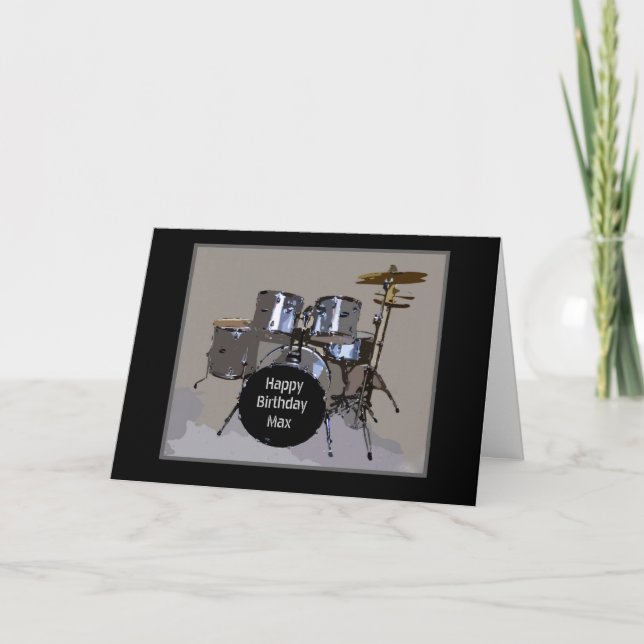 Cartão Max Happy Birthday Drums Card (Frente)