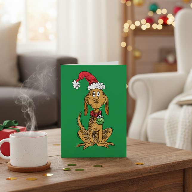 Cartão Max o Cão com Chapéu de Papai Noel (Criador carregado)