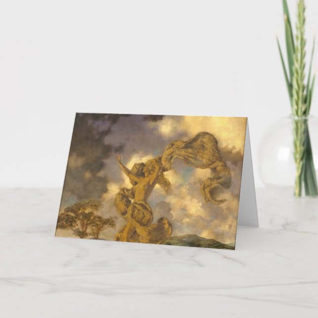 Cartão Maxfield Parrish - The Storm (1907) (Frente)