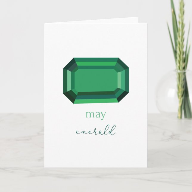 Cartão May Birthstone Emerald (Frente)