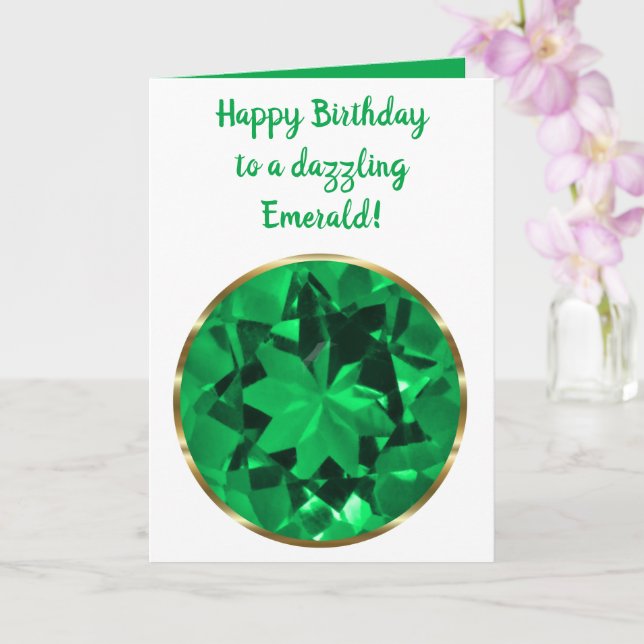 Cartão May Emerald Birthstone Birthday (Orquídea)