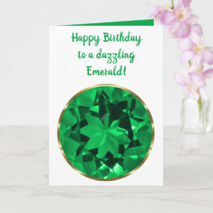 Cartão May Emerald Birthstone Birthday