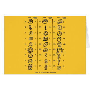 Cartão Mayan Alphabet