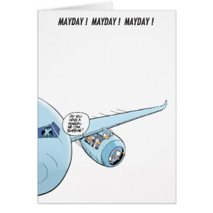 Cartão Mayday! Mayday! Mayday! Patos no motor