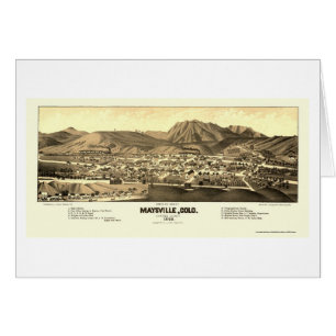 Cartão Maysville, mapa panorâmico do CO - 1882