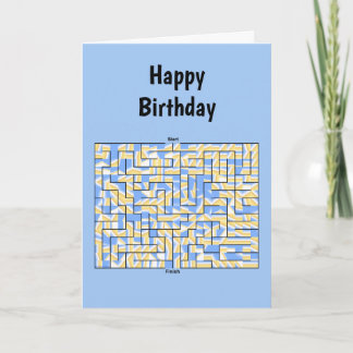 Cartão Maze azul e amarelo