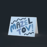 Cartão MAZEL TOV BAR MITZVAH Personalizável Moderno Blues<br><div class="desc">Texto desenhado à mão por mim para você. Adicione seu próprio texto ao interior do cartão ou altere as cores do fundo. Para mais designs e cores, verifique minha loja! Ou me avise se você gostaria de algo personalizado. Eu também tenho papel de embrulho correspondente e, claro, versões tanto para...</div>