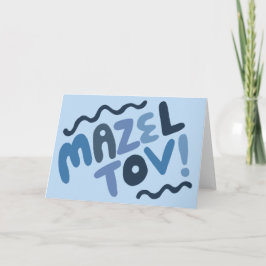 Cartão MAZEL TOV BAR MITZVAH Personalizável Moderno Blues