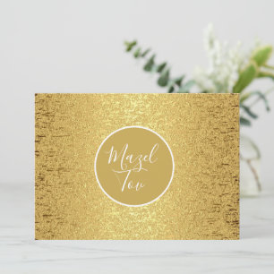 Cartão Mazel Tov, Estética Glitter Espelhante Dour
