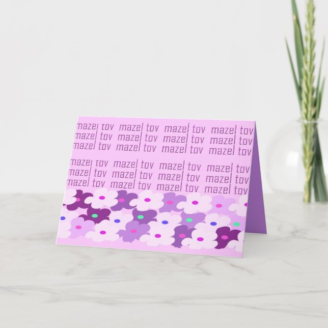 Cartão Mazel Tov (flores) (Frente)