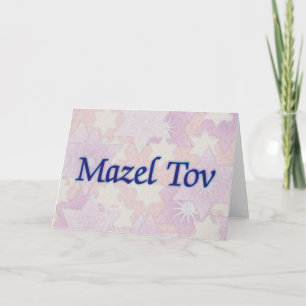 Cartão Mazel Tov Pink Stars
