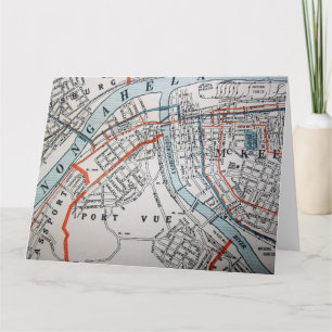 Cartão McKeesport, PA Vintage Map