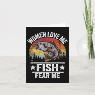 Cartão Me Ame Peixe Me Tema Homens Pescador Vintage Engra