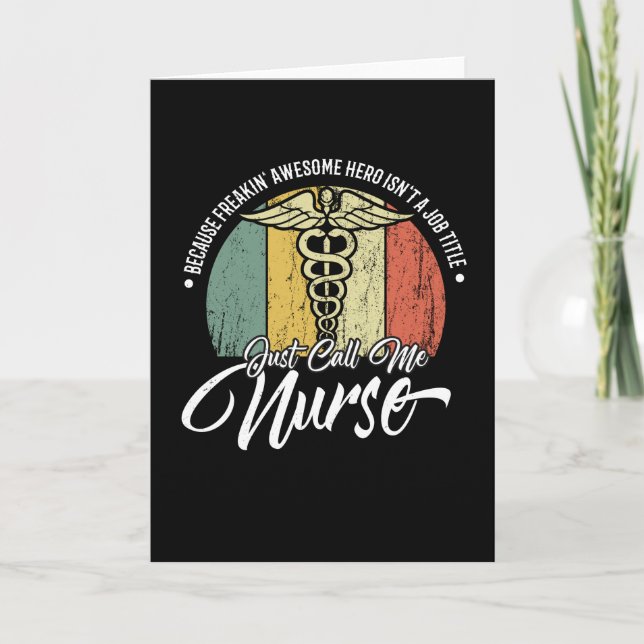 Cartão Me chame de enfermeira porque super-herói não é um (Frente)