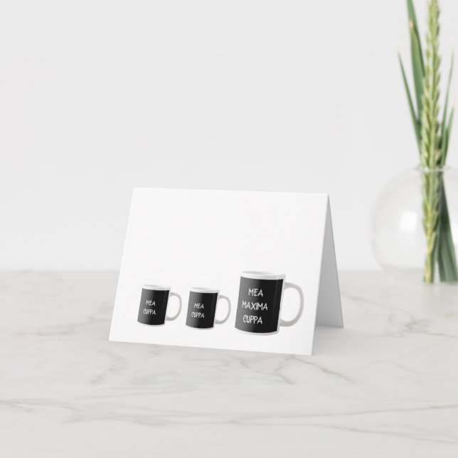 Cartão Mea Cuppa Engraçada Tradicional Católica Latim (Frente)