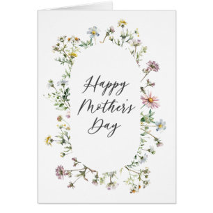 Cartão Meadow Wildflower Dia de as mães