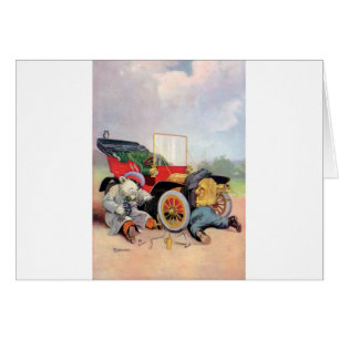 Cartão Mecânica Do Carro De Ursos Roosevelt.