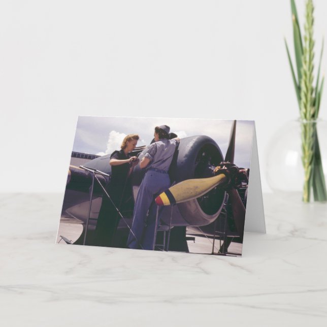 Cartão Mecânicos da aviação das mulheres WW2 (Frente)