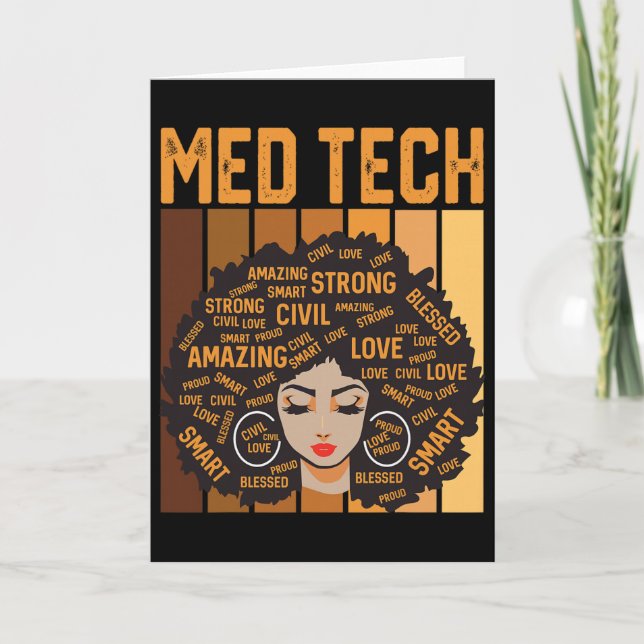 Cartão Med Tech Poderoso Mês da História Negra Orgulho Ne (Frente)