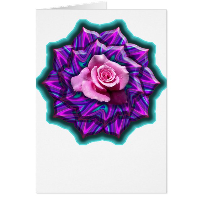 Cartão Medalhão cor-de-rosa (Frente)