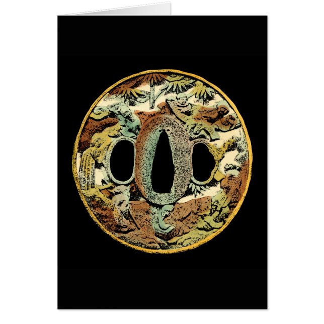 Cartão Medalhão Gilded Asiático pelo Vision Studio (Frente)