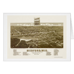 Cartão Medford, mapa panorâmico dos WI - 1885