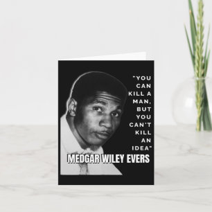 Cartão Medgar Wiley Evers Cita Black History African Jun