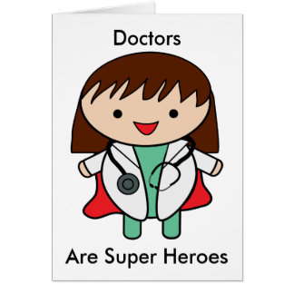 Cartão Médica do Dia da Mulher Médica Super Herói Persona