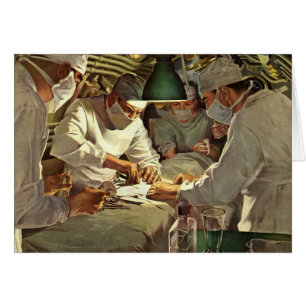Cartão Medicamento Vintage, Médicos Cirurgia em ER