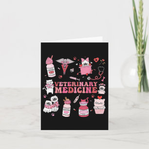 Cartão Medicina Veterinária Retro Dia dos Namorados Técni