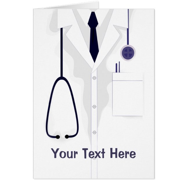 Cartão Médico Casaco, Personalizado Branco (Frente)