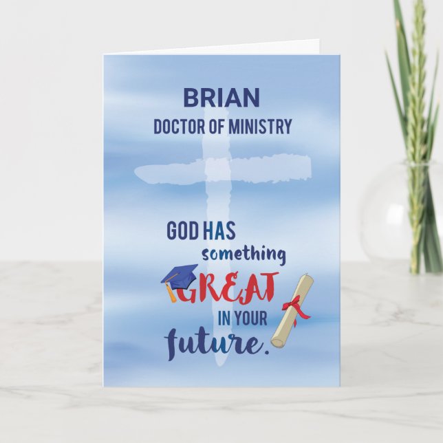 Cartão Médico do Ministério Cross Blue Watercolor (Frente)