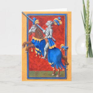 Cartão Medieval Knight Jousting Greeting Card
