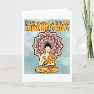 Cartão Meditação De Buda Mandala Com Dizendo