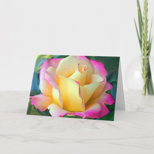 Cartão Meditação Em Um Rosa (Frente)