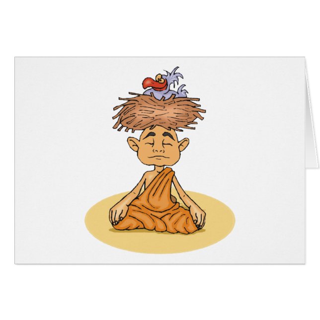 Cartão Meditação engraçada (Frente Horizontal)