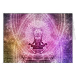 Cartão Meditação espiritual de Yoga Zen Colorida