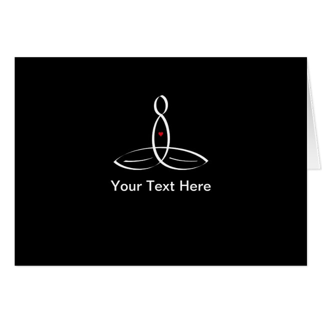 Cartão Meditação estilizada com texto personalizável (Frente horizontal)