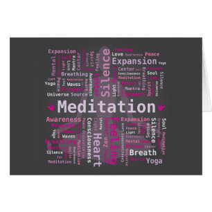 Cartão Meditação Palavra Nuvem Cor-de-Rosa Cor-de-Rosa Pr