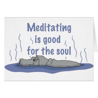Cartão Meditando Hippopotamus