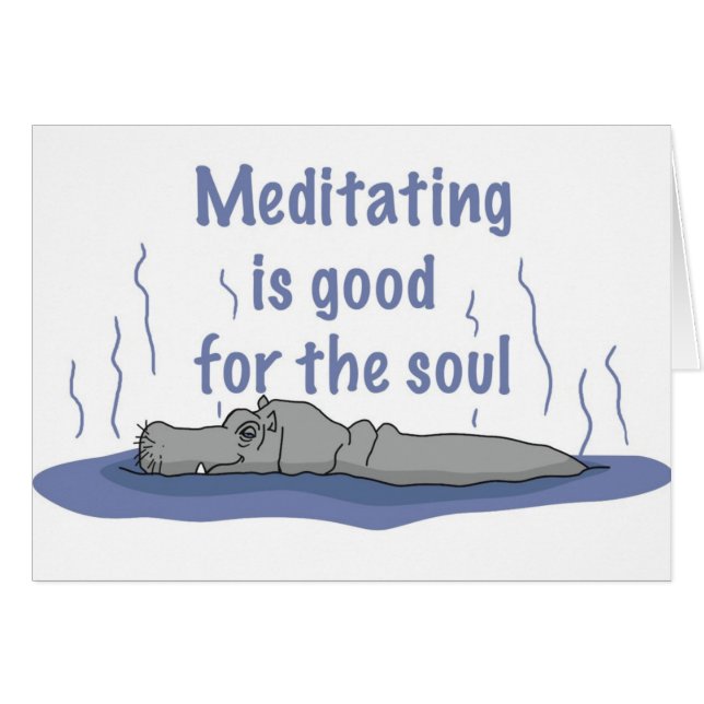Cartão Meditando Hippopotamus (Frente Horizontal)