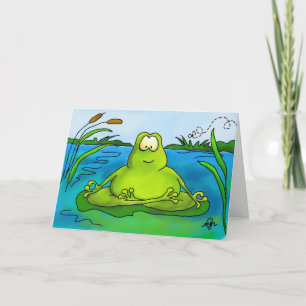 Cartão Meditating do impressão da arte do sapo