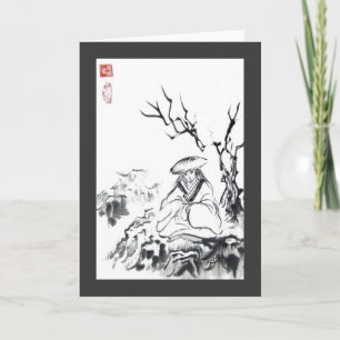 Cartão Meditating Samurai Greeting Card