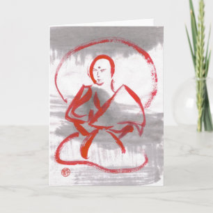Cartão Meditating Shaolin Monk Blank Card