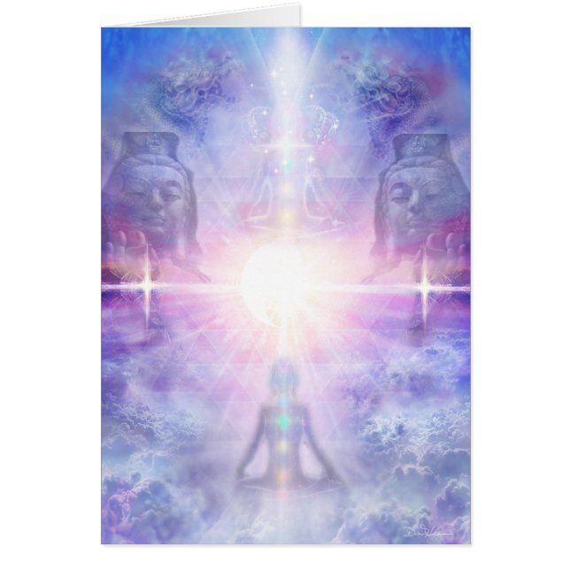 Cartão Meditator dos dragões de V048 Buddha (Frente)
