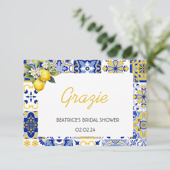 Cartão Mediterrâneo Isso é Mais Italiano Obrigado (Em pé/Frente)