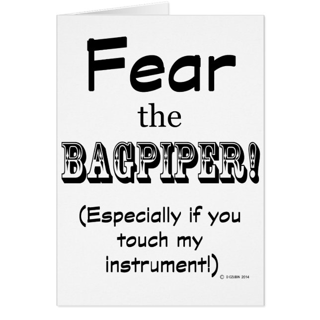 Cartão Medo do Bagpiper (Frente)